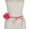 Decorative Rose Flower Rope Belts DIY Woven Waistband Strap Fabric Belt  For Women Lady Girl