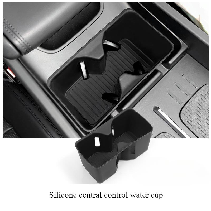 For Hyundai Santa Fe 2024 Cup Holder Armrest Storage Box Wireless Charging Pad Lower Storage Box Central Control Accessories