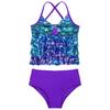 2Pcs Bikini Mermaid Swimwear Children Girls Spaghetti Straps Swim Top with Bottoms Ruffle Swimsuit