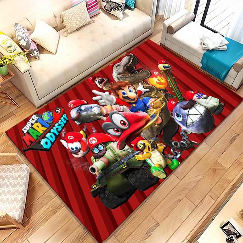 

Retro M-Mario Bros Game Cartoon Living Room Non-Slip Area Rug Soft Carpet for Bedroom Kids Playroom Sofa,Home Decor Doormat Gift 40x60cm