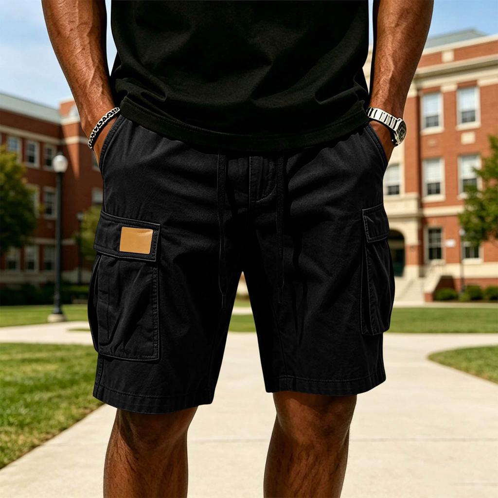 Herren Sommer Outdoor Cargoshorts Mehrere Taschen Wandern Lässig Arbeitsshorts Leichtes Atmungsaktives Material Kordelzug Taille