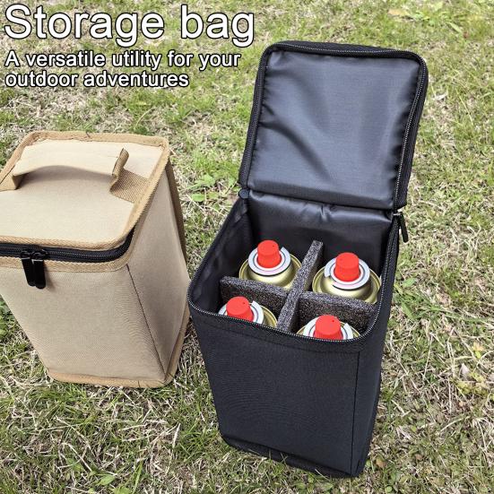 Camping Lantern Gas Tank Storage Bag with Zipper Soft Lining Large Capacity Portable Gas Tank Container Carrying Bag
