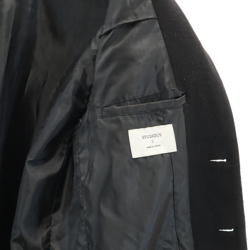 STUDIOUS Made In Japan Wool Blend Chester Coat 3 Black Men's Used