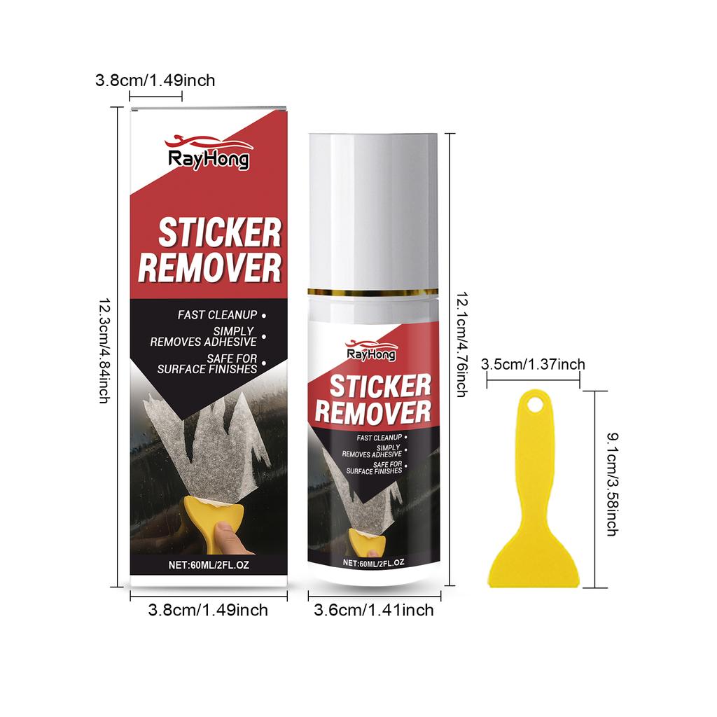 Powerful Automotive Adhesive Remover Spray Dissolves Sticky Tap Glue Decal Residue from Car Glass Metal Plastic Includes Tools