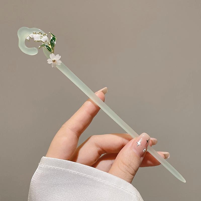 Maiglöckchen Quasten Haarnadel für Damen: Elegante Hanfu-Kopfbedeckung im antiken Stil