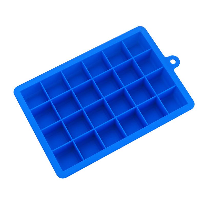Silicone Ice Cube Tray with Lid, 24 Square Holes for Baby Food, Fruit Puree, Cheese, or Jelly Mold.