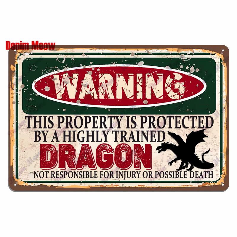 Vintage Warning Funny Animals Metal Sign Chicken Sheep Pig Octopus Wall Poster for Private Wall Painting Decor WY