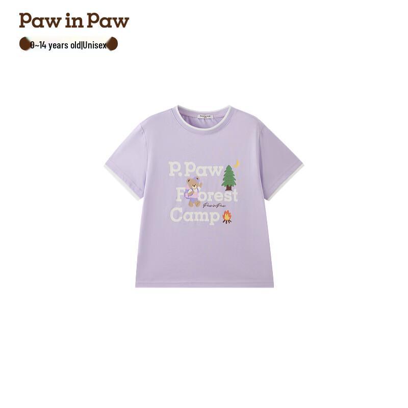 PawinPaw Kids  Cartoon Bear Short Sleeve T-Shirt 120