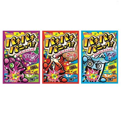 Meiji Sangyo Pachi Pachi Panic 3 Types Assorted Soda 15 Bags 45 Bags Total Cola, Grape, Each,