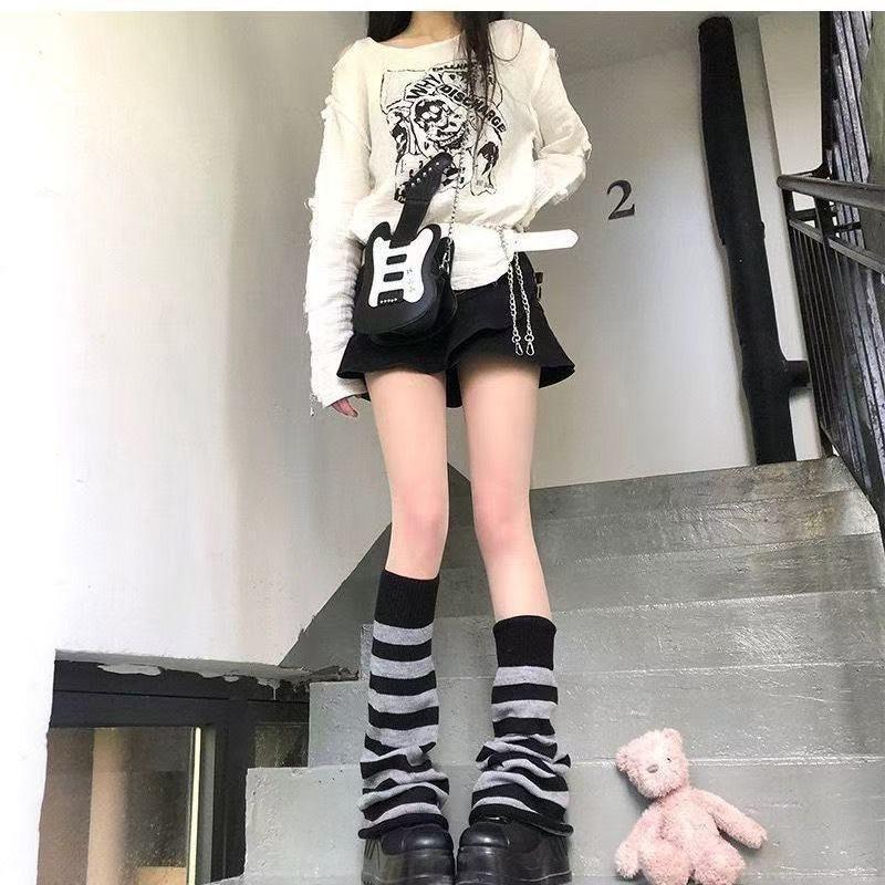 Womens Mid-Calf Knit Leg Warmers Stack Socks Casual Fashion Ribbed Cuffed Sock Covers