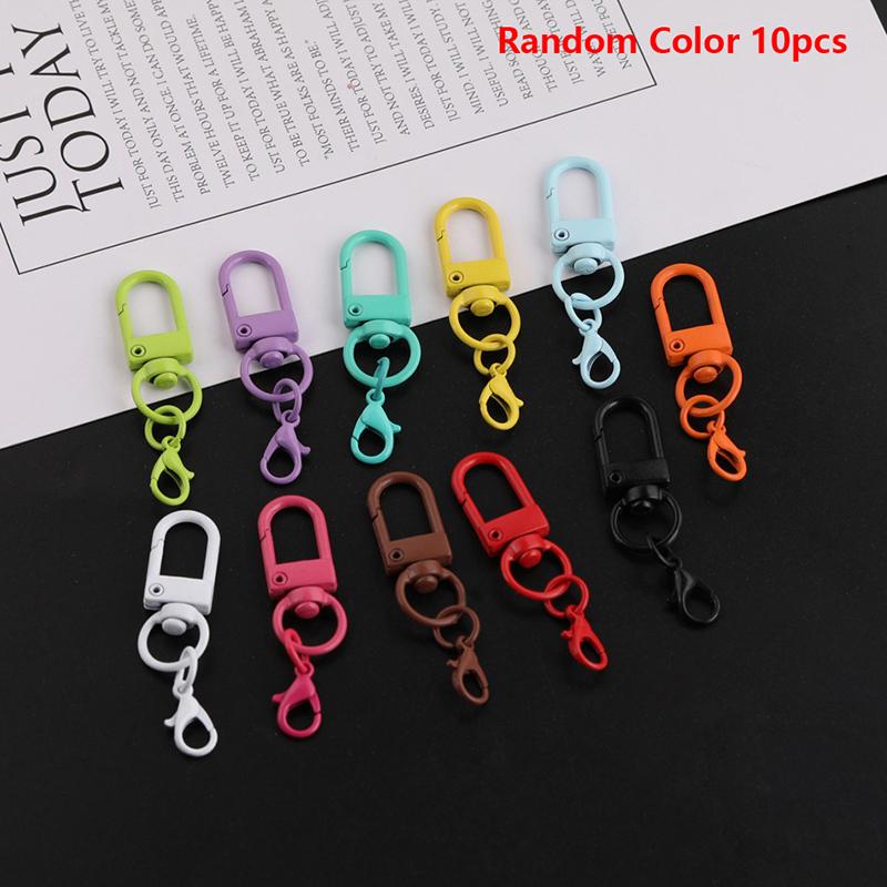 

10/50 шт. Разноцветные карабины-застежки Брелок Вращающиеся брелоки для DIY брелоков, подвесок для сумок, аксессуаров 10pcs