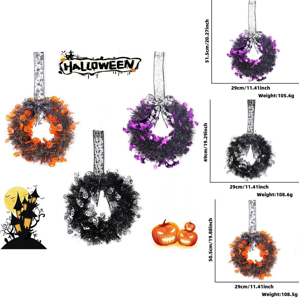 Vibrant Polyester Halloween Garland With Pumpkin And Skeleton For Party Decor