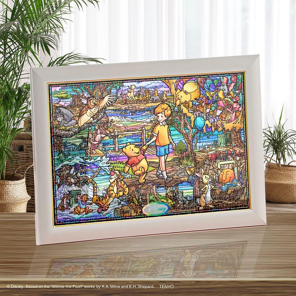 Tenyo [Made in Japan] 500-Piece Stained Art Gyutto Series Jigsaw Puzzle Disney Winnie the Pooh Story Stained Glass (25x36cm) DSG-500-628 with Service