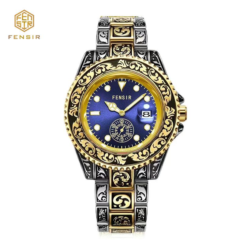 Finshi Two-and-a-half-hand for Luxury Stainless Steel Quartz Watch Fashionable Business Luminous Calendar Waterproof