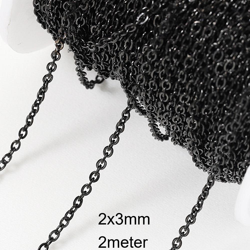 2meter 1meter Black Plated Chain for Men Punk Jewelry Making Necklace Stainless Steel Trend Link Chain Chunky Chain DIY Bracelet