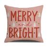 New Christmas Pillow Case Pink Snowman Print Combination Pillow Linen Stain-resistant Living Room Sofa Pillow