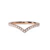 Women's 18K White Gold V-shaped Zirconia Pinky Ring with Micro-Paved Diamonds