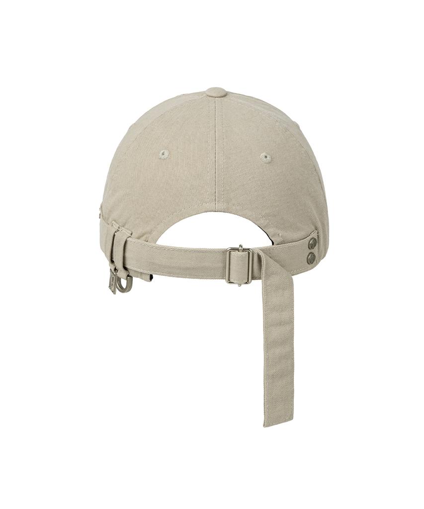 Teulimingbeodeu Destroyed Metal Detail Long Strap Cap [ Beige ]
