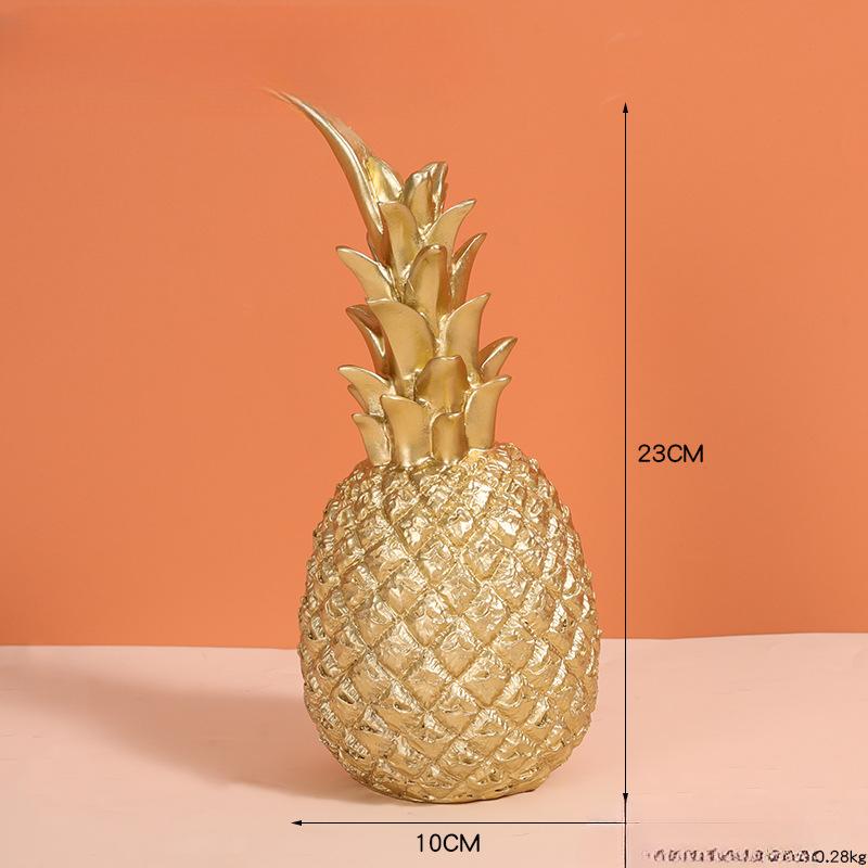 

Украшение из ананаса из смолы, модель дома, мягкая прихожая, книжный шкаф, винный шкаф, украшение стола large золотой