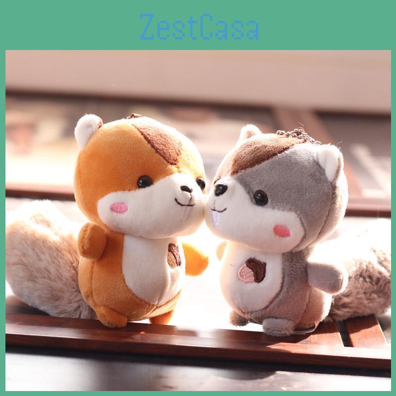Cute Adorable Little Squirrel Plush Toy Soft Mini Animal Keychain Bag Charm 12cm
