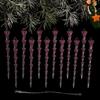 Clear Acrylic Icicle Ornaments Twisted Water Drop Design Snowflake Ornaments Set  Home Decoration