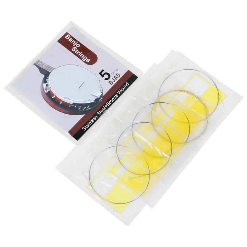 5-String Banjo Strings with Rustproof Coating Stainless Steel & Bronze Winding Banjo Strings For Practice & Performances