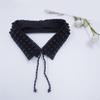 Perfect Match Laceup Tied False Collar Decorative Accessory Soft Fabric Pearls Decors Collar