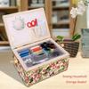 Sewing Storage Box Craft Sewing Tool Layer Needle Thread Basket Floral Thimble Thread Needle Sewing Organizer Accessories