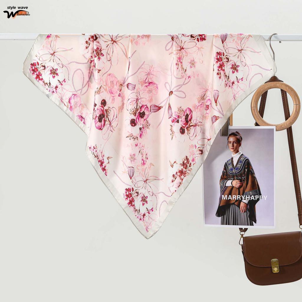 Elegant Abstract Oil Painting Style Silk Scarf for Ladies - Versatile, Thin, and Trendy Gift