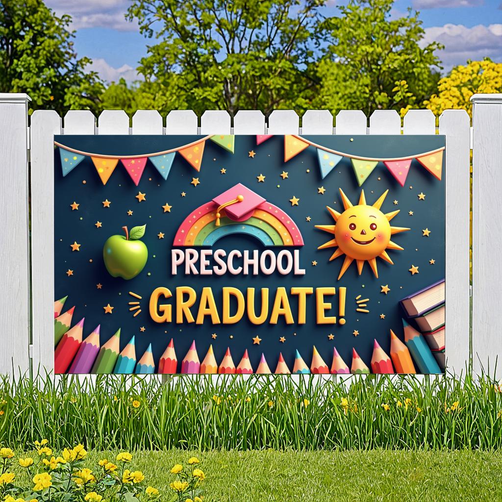 Graduation Decoration Star Pattern Preschool Graduate Graduation Banner Decoration Graduation Theme For Educational Events