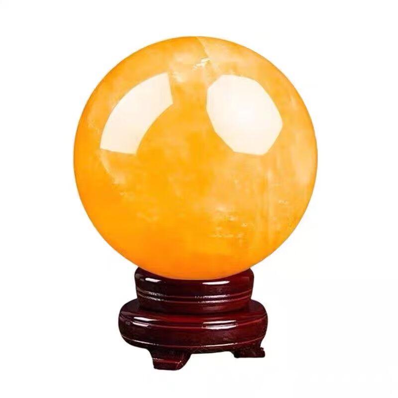 Natural Yellow Citrine Crystal Sphere for Wealth