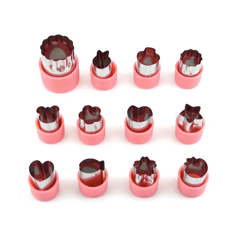 12pcs/set Vegetable Fruit Cutter Cartoon Shape Cutting Mold  Stainless Steel Fruit Cutting Die Vegetable Tools Kitchen Gadgets