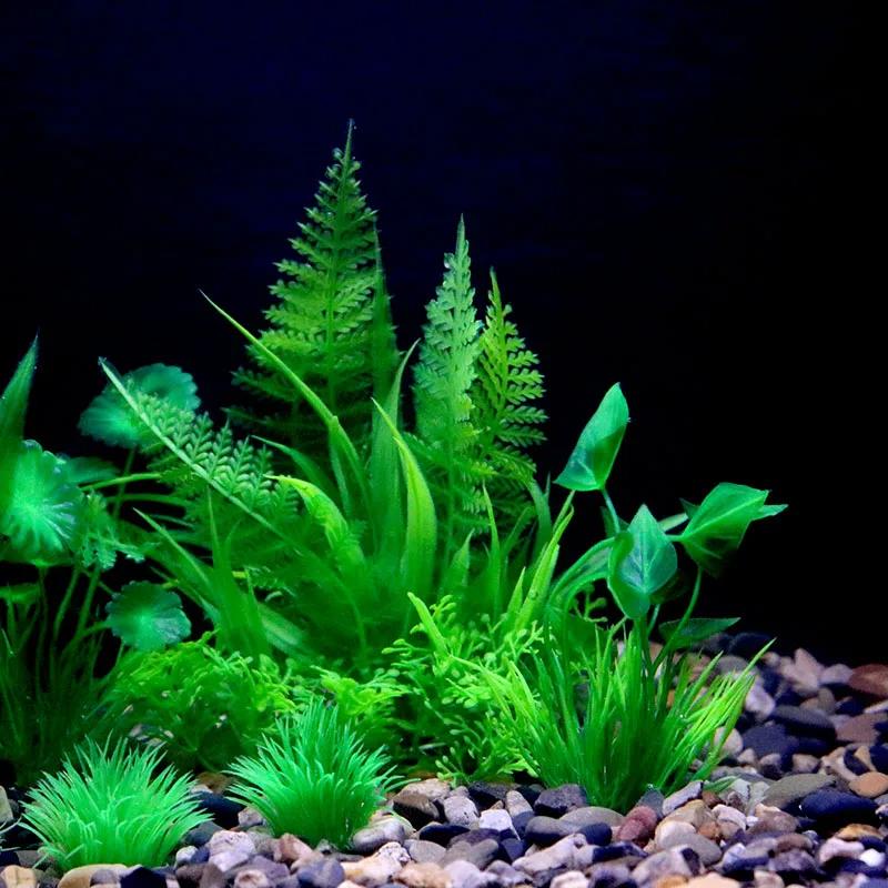 Künstliche Unterwasser-Pflanzen aus Kunststoff für Aquarien, Aquarien, gefälschte Sträucher, grünes Wasser, Gras, Betrachtungssimulation, Dekoration
