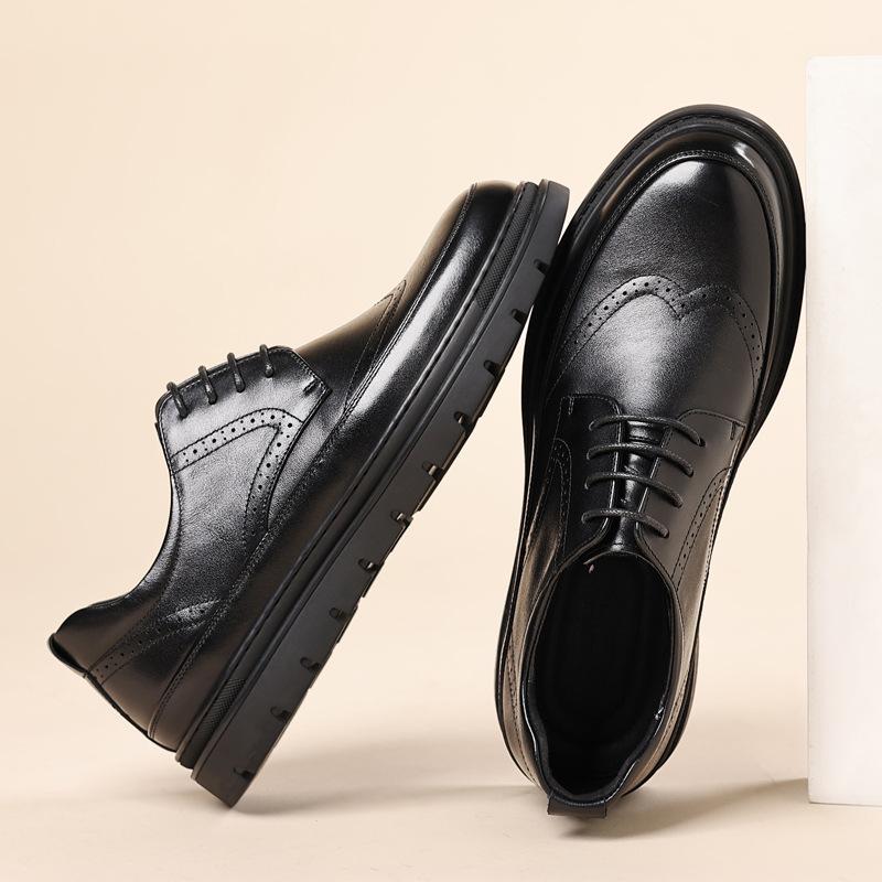 Ανδρικά επαγγελματικά δερμάτινα παπούτσια Casual δερμάτινα ανδρικά παπούτσια με μαλακή σόλα Big head Loafers Ύψος που αυξάνει τη φθορά Ανθεκτικά στη φθορά