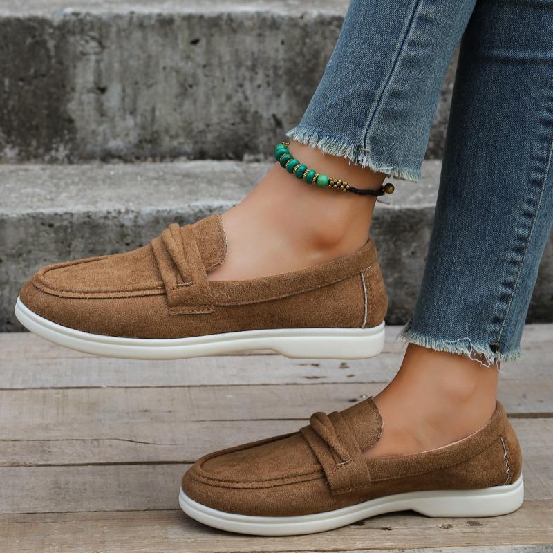 Large Size Slip-On Flat Bottom Women's Shoes Casual Spring Autumn New Style Shoes Versatile Comfortable Round Toe