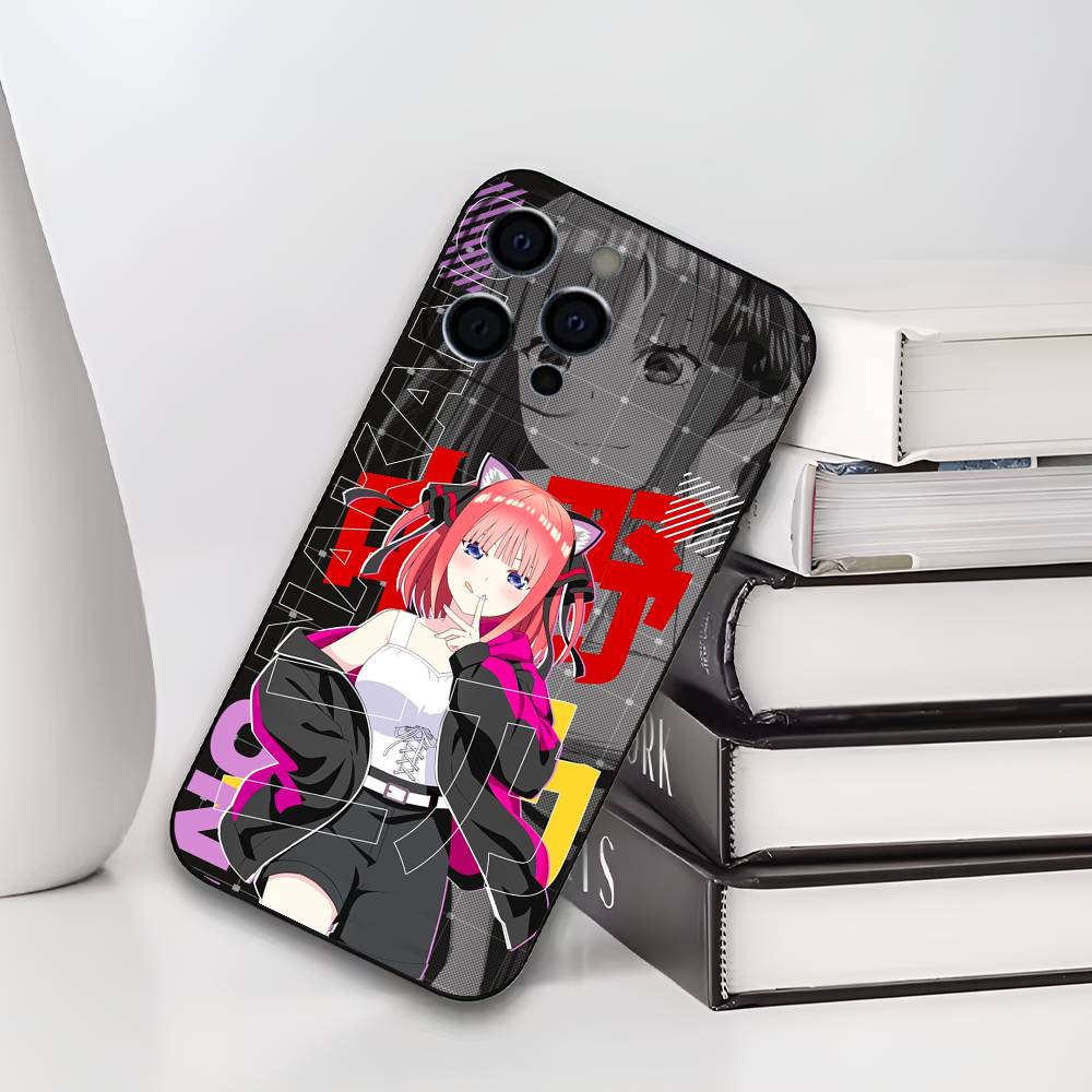N-Nino N-Nakano Anime Phone Case For iPhone 17,16,15,14,13,12,11 Plus,Pro Max,XS,Soft Silicone Black Cover