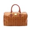 Used Vicetos Boston Bag PVC Coated Canvas Leather Brown Used Unisex