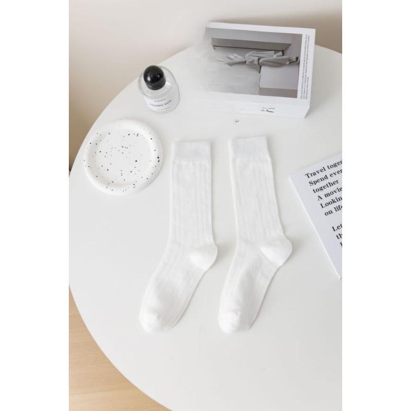 

Белые носки, женские носки до середины икры, весенне-осенние модели, бесшовные сетчатые дышащие длинные носки, летние махровые носки 1 pair белый