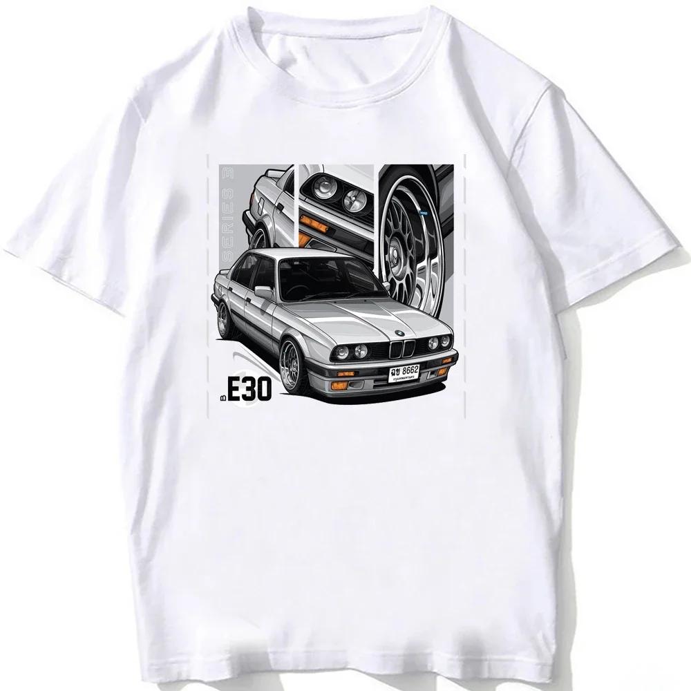 Retro Germany EUDM - E34 M5 Tshirts Summer Men Short Sleeve Old Legend E30 M3 Classic Car T-Shirt Boy Casual Tops Man White Tees