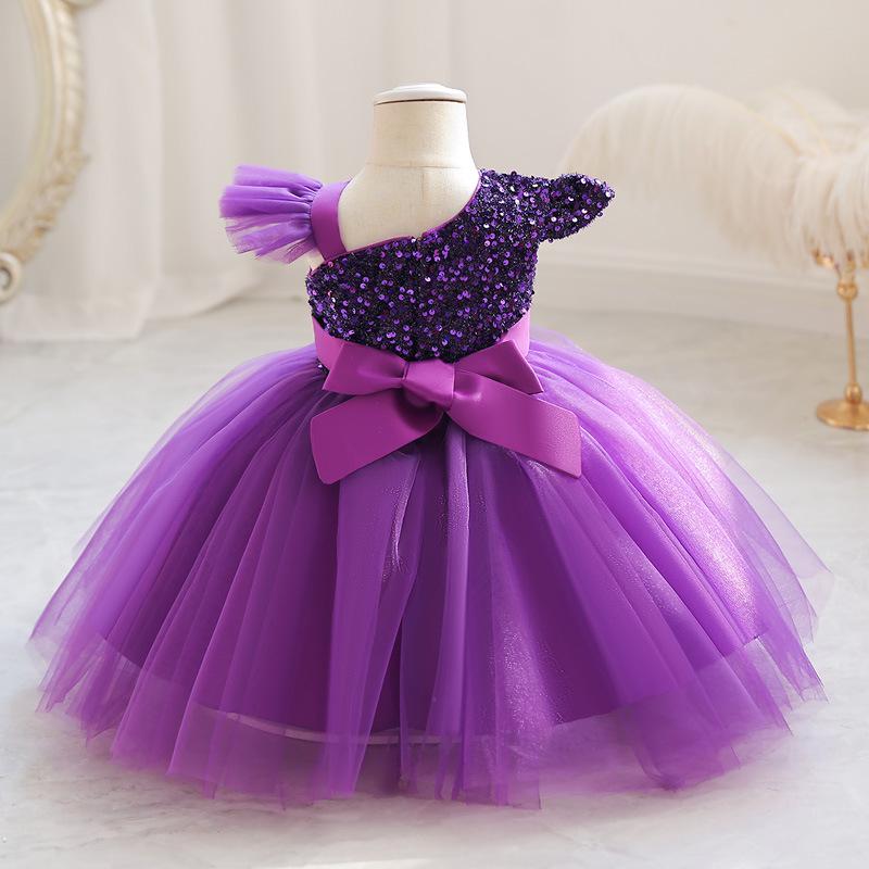 Luxuriöses flauschiges Netz-Prinzessinnenkleid für Mädchen für Abendauftritte und Geburtstage