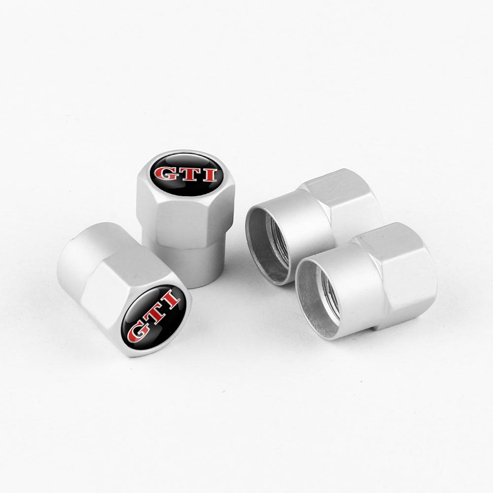 4PCS Car Wheel Tire Valve Caps Stem Cover For Volkswagen Polo Sharan Golf Scirocco Touran Touareg Rline Jetta Tcross Tiguan GTI