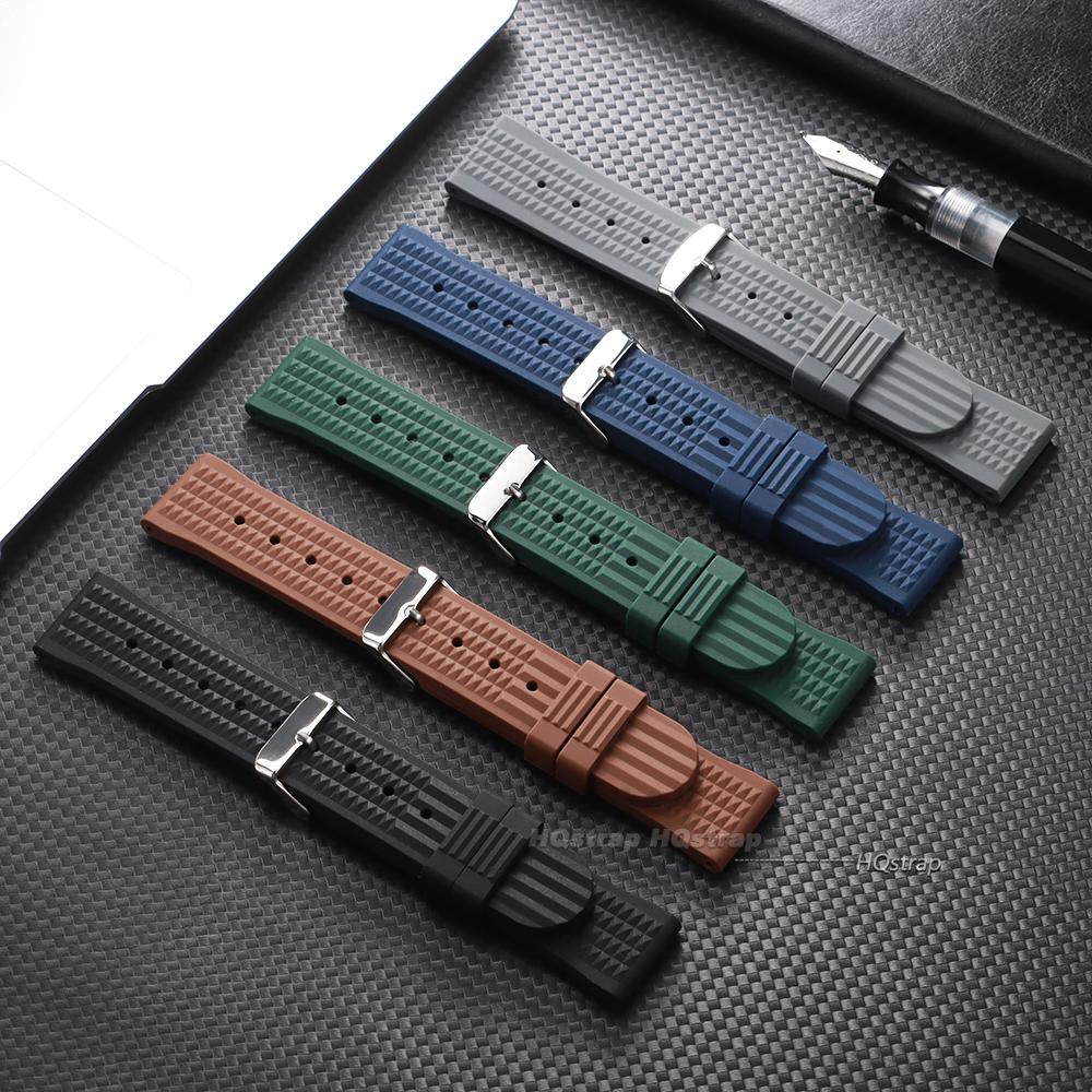 Premium Rubber Watch Band for Seiko Soft Universal 20mm 22mm Silicone Strap Replacement for Water Ghost Waterproof Watchbands