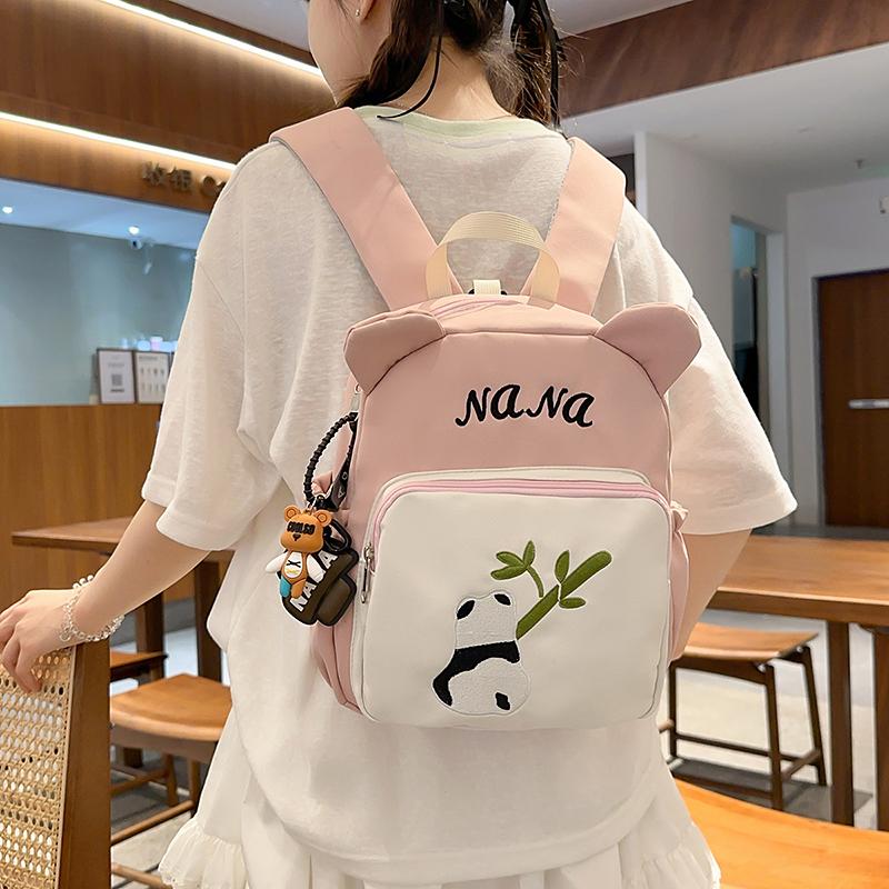 Cartoon Panda Print Schoolbag Kindergarten Backpack Boys and Girls Backpack