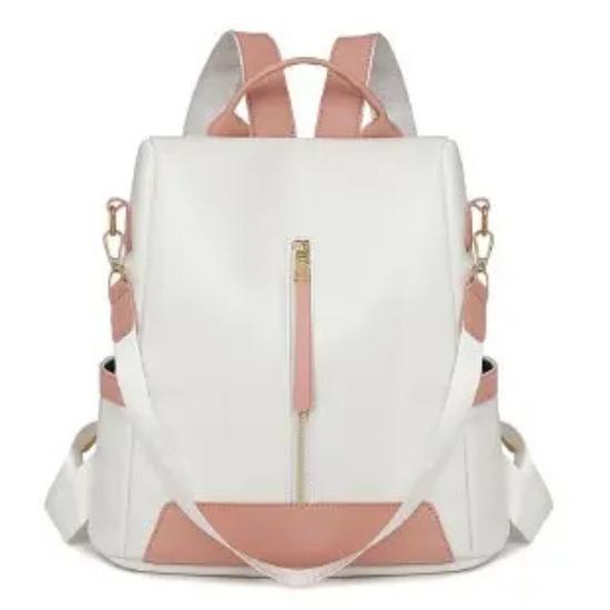 Женские рюкзаки с молниями из полиуретана повседневные сумки большой вместимости базовый стиль тренд контрастные цвета новая мода 2296₽