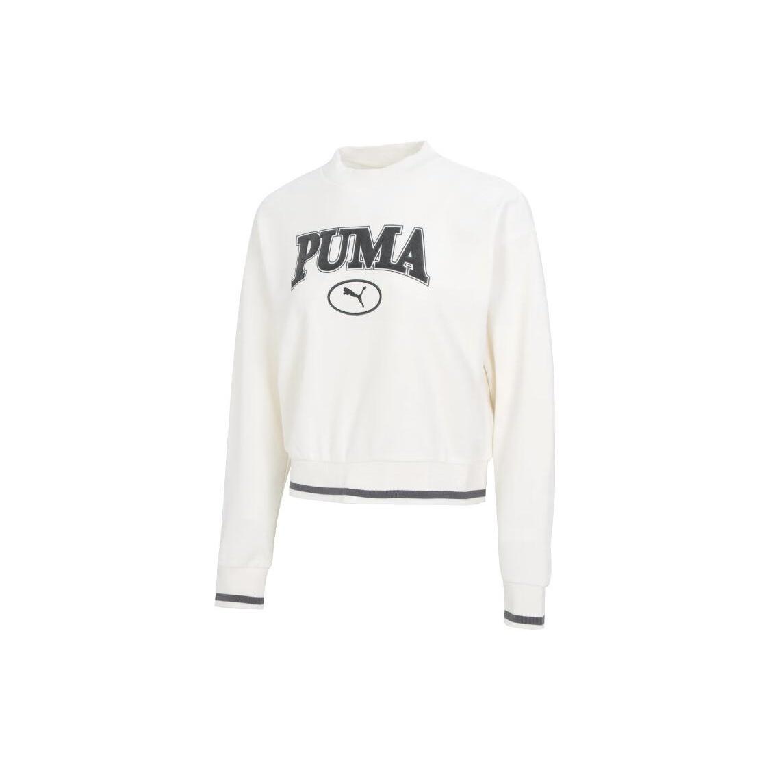 (WMNS) PUMA Logo Sweatshirt  White Black  Women s 623597-65 L