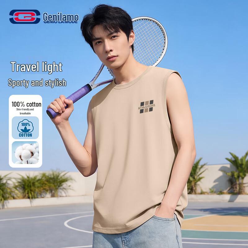 

Men s Pure Cotton Casual Sleeveless T-Shirt M