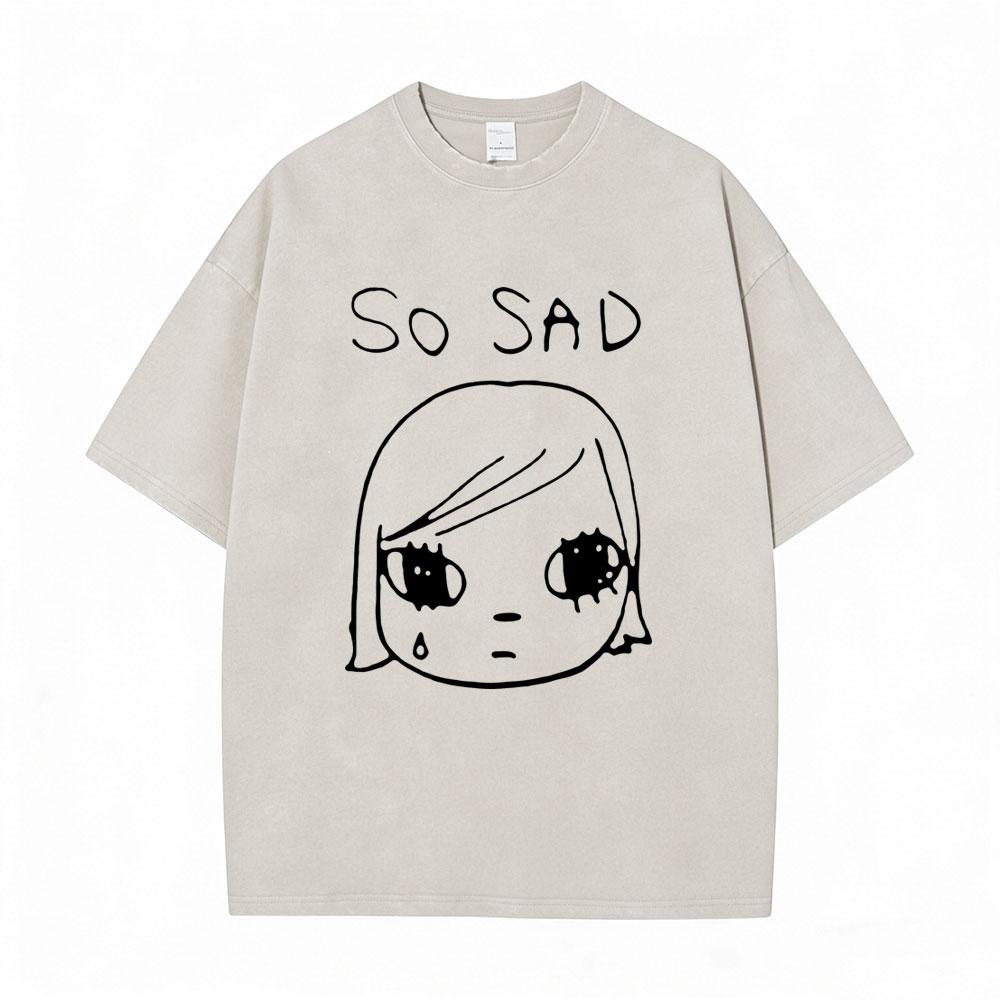 Hot Sale Yoshitomo Nara Vintage Washed Tshirt Men Women Casual Funny T Shirt Male Cotton Oversized Short Sleeve Tops Streetwear