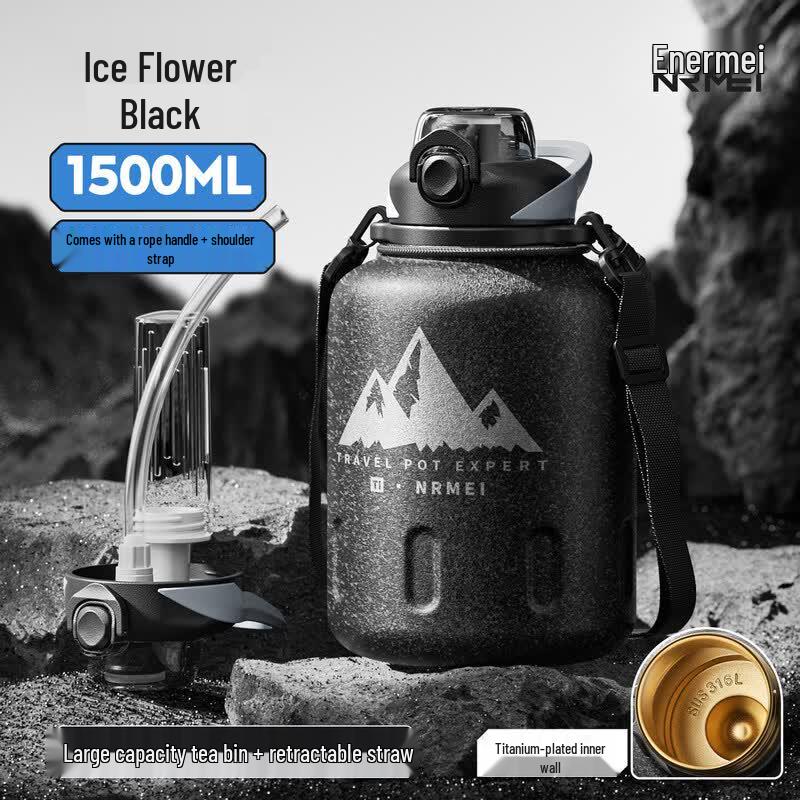 Youluo 2000ML Large Capacity Insulated Water Bottle with Straw