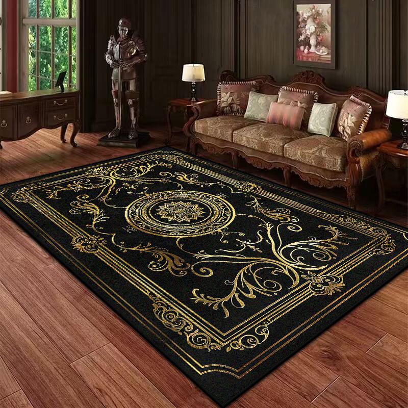 

Ретро Легкая Роскошь Большой Ковер для Гостиной Нескользящий Декор Домашние Ковры для Спальни Ковер для Гостиной Моющийся Коврик для Кофейных Столиков 60x90cm