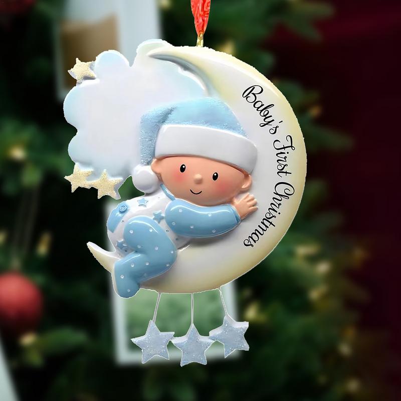 Christmas Tree Ornaments Window Resin Baby's First Christmas Ornament Pendant Hangable Tree Decorations For Indoor Family Window